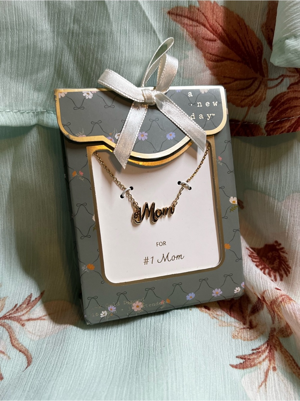 a new day Gold "Mom" Script Pendant Necklace